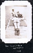 A042- Dorothy (Dot) Haydock, Alice Haydock; Gordon Bennett (Dot Alice and Ben on Wharf)
